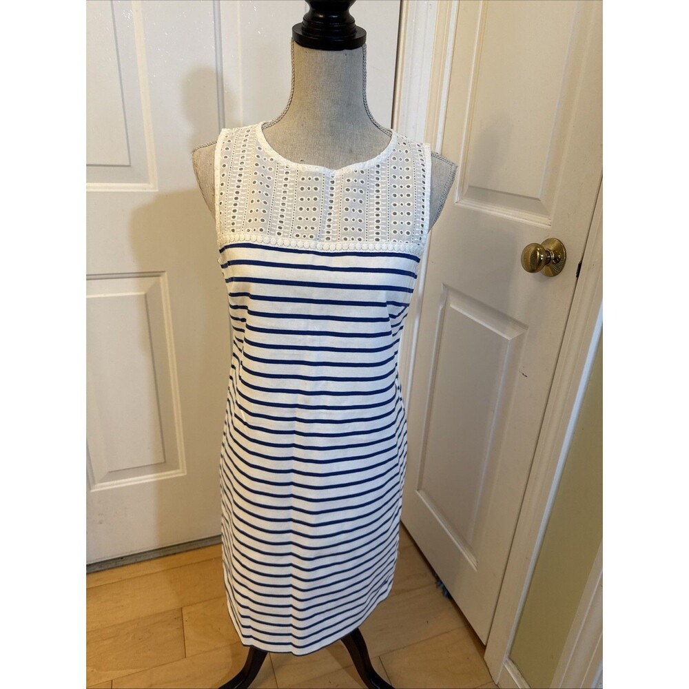 SUMMER STYLE J Crew White Cotton Eyelet Shift Dress Women’s Size XS